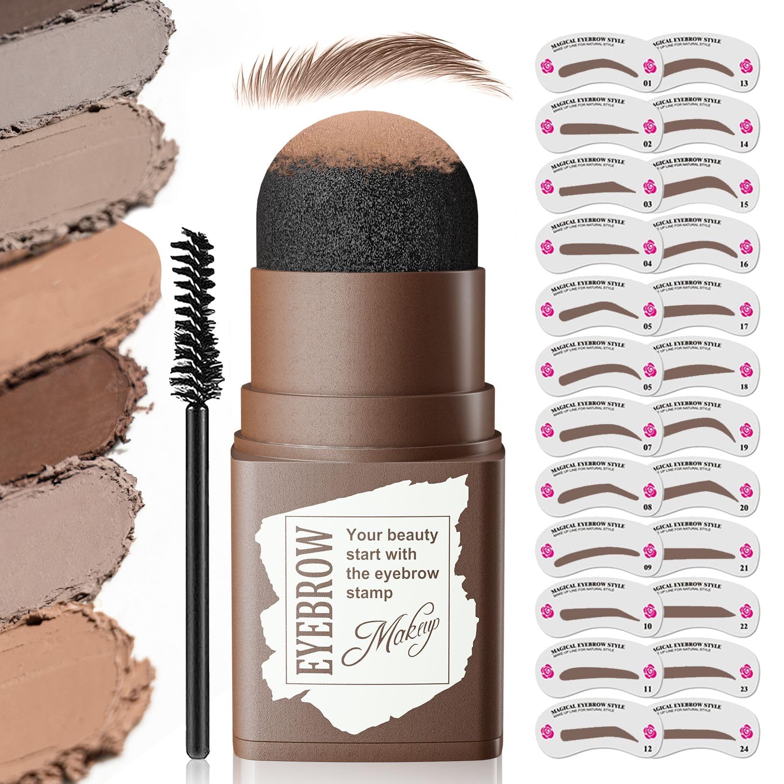 ihrlpxkc front packaging showing compact eyebrow stamp kit benefits quick shaping