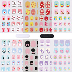 IHUKEIT front packaging showing colorful kid nail designs and easy peel benefit