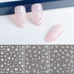 IHUKEIT six sheets spread flat displaying variety of white flower designs for creative mixing