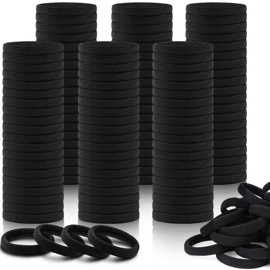 IKOCO front pack of 150 black hair ties showing value and convenience