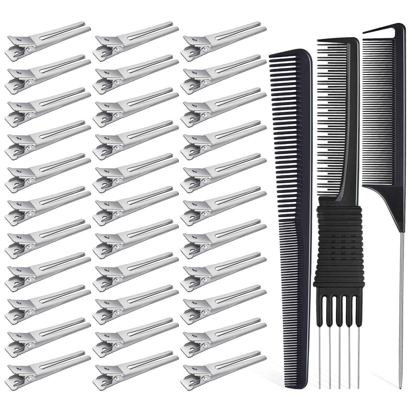 IKOCO front pack of 50 clips and three combs showing full set benefits