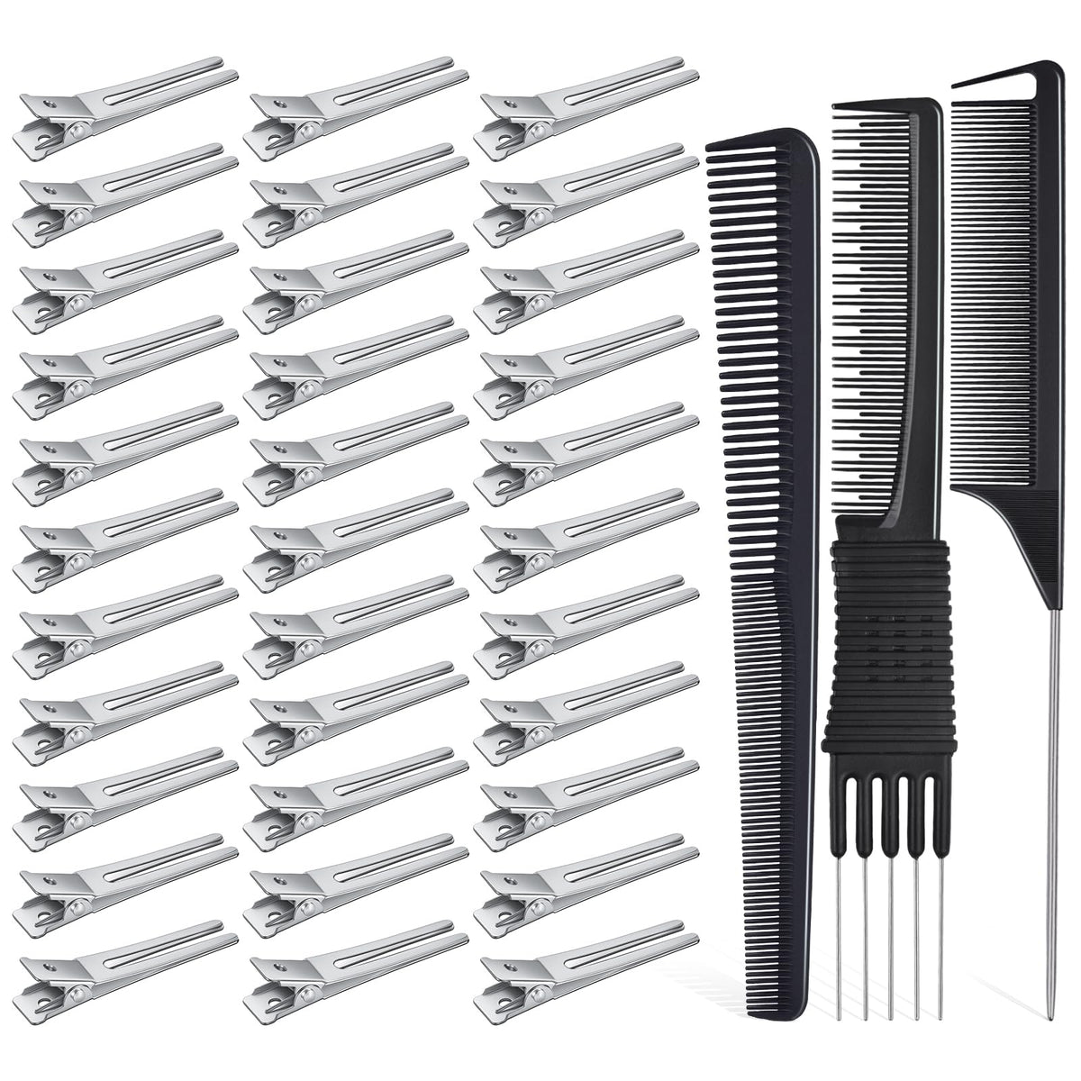 IKOCO front pack of 50 clips and three combs showing full set benefits