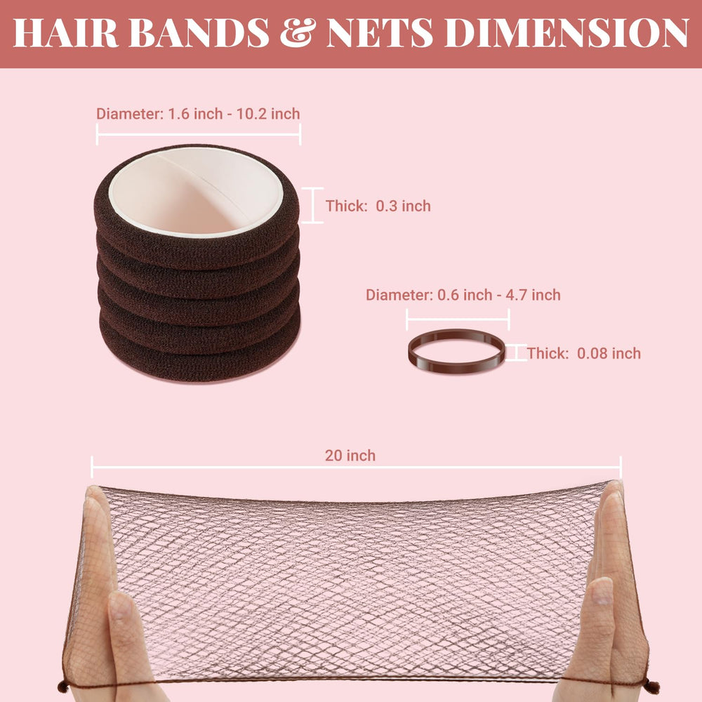 IKOCO hair net expanded over bun for invisible, firm containment