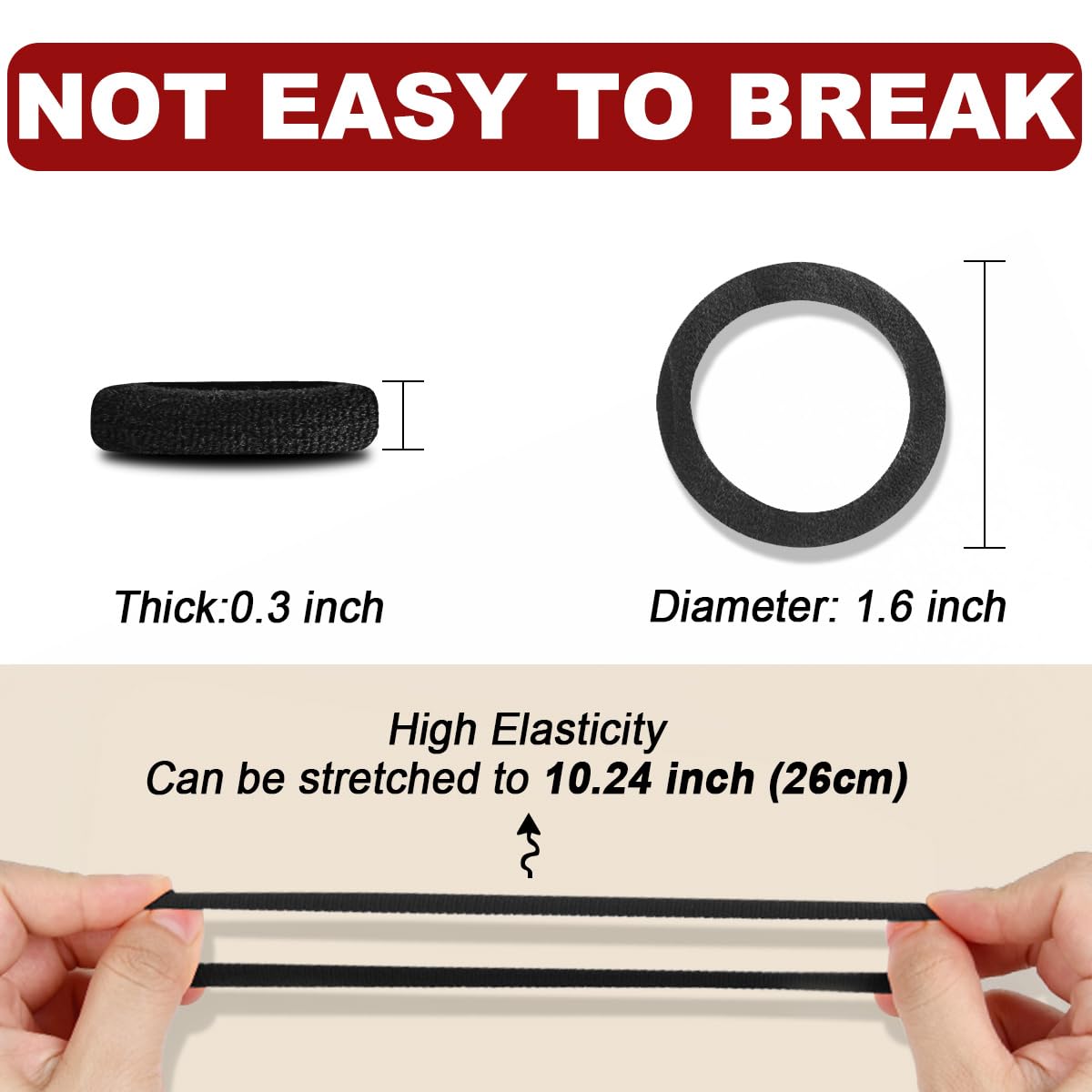 IKOCO hair tie beside coin showing compact size and portability