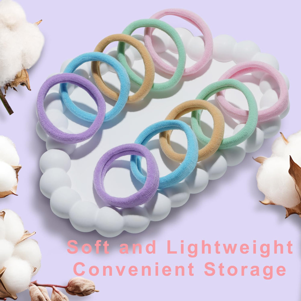 IKOCO cotton elastic fibers stretched to demonstrate resilient hold and softness