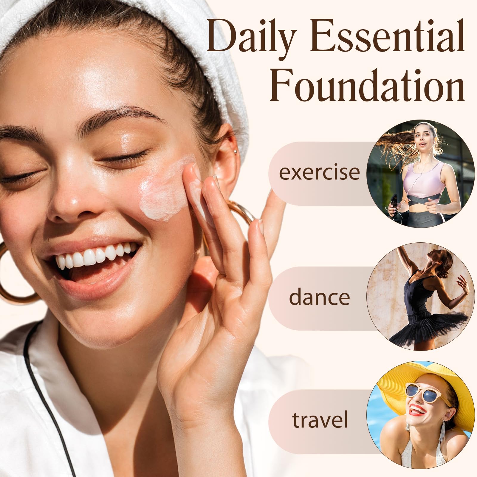 IKZEE lifestyle portrait showing long-wear, radiant daytime look