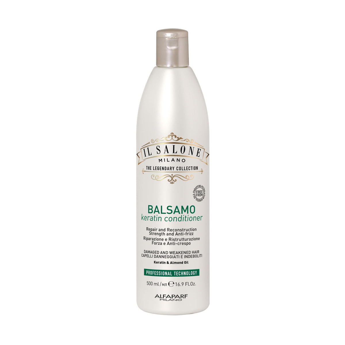 Il Salone Milano front packaging showing keratin conditioner benefits