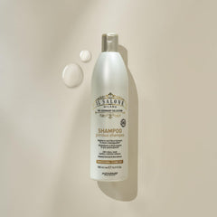Chestnut and rice extracts next to bottle representing Il Salone Milano natural moisturizing actives