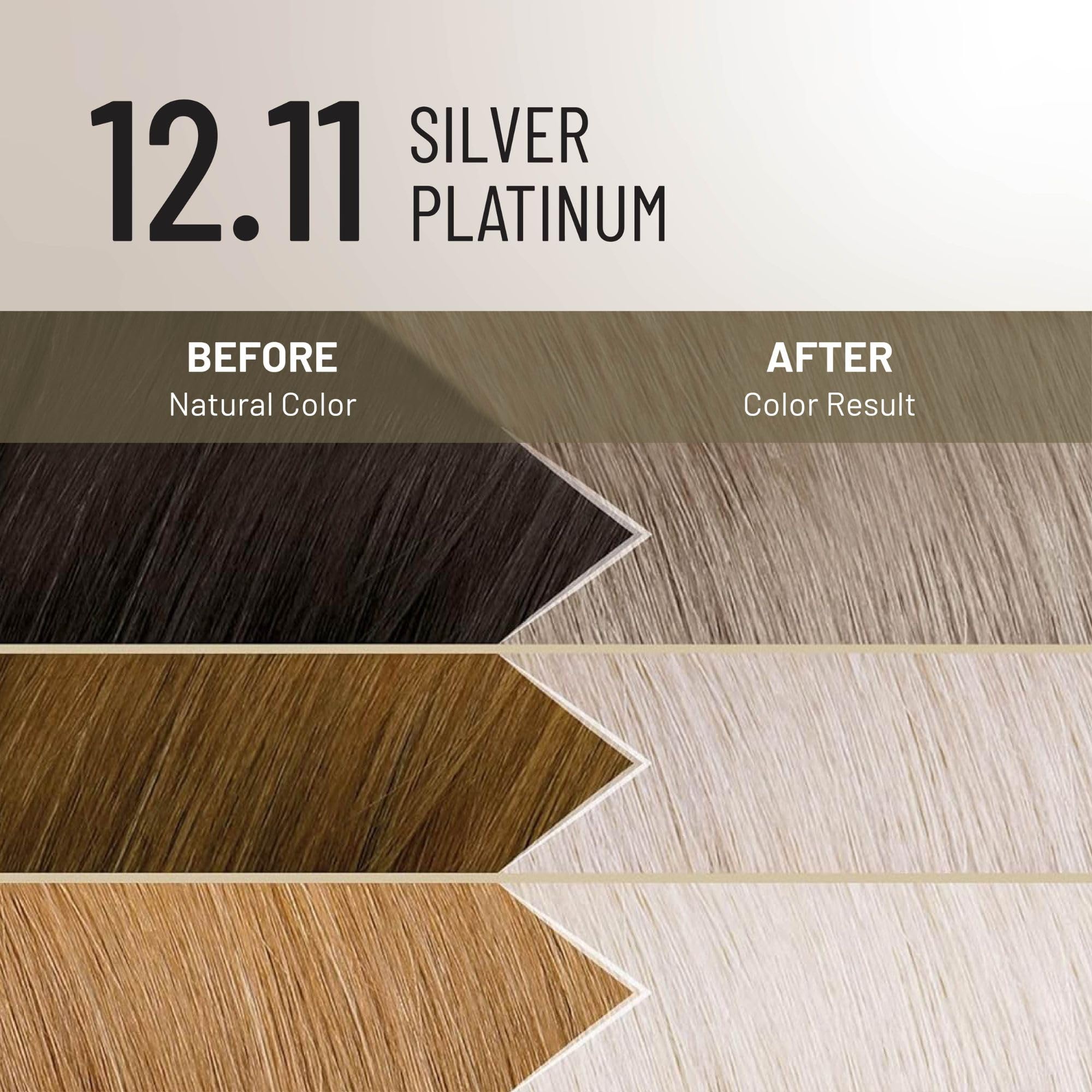 Il Salone Milano shade swatch 12.11 silver platinum showing cool, reflective tone