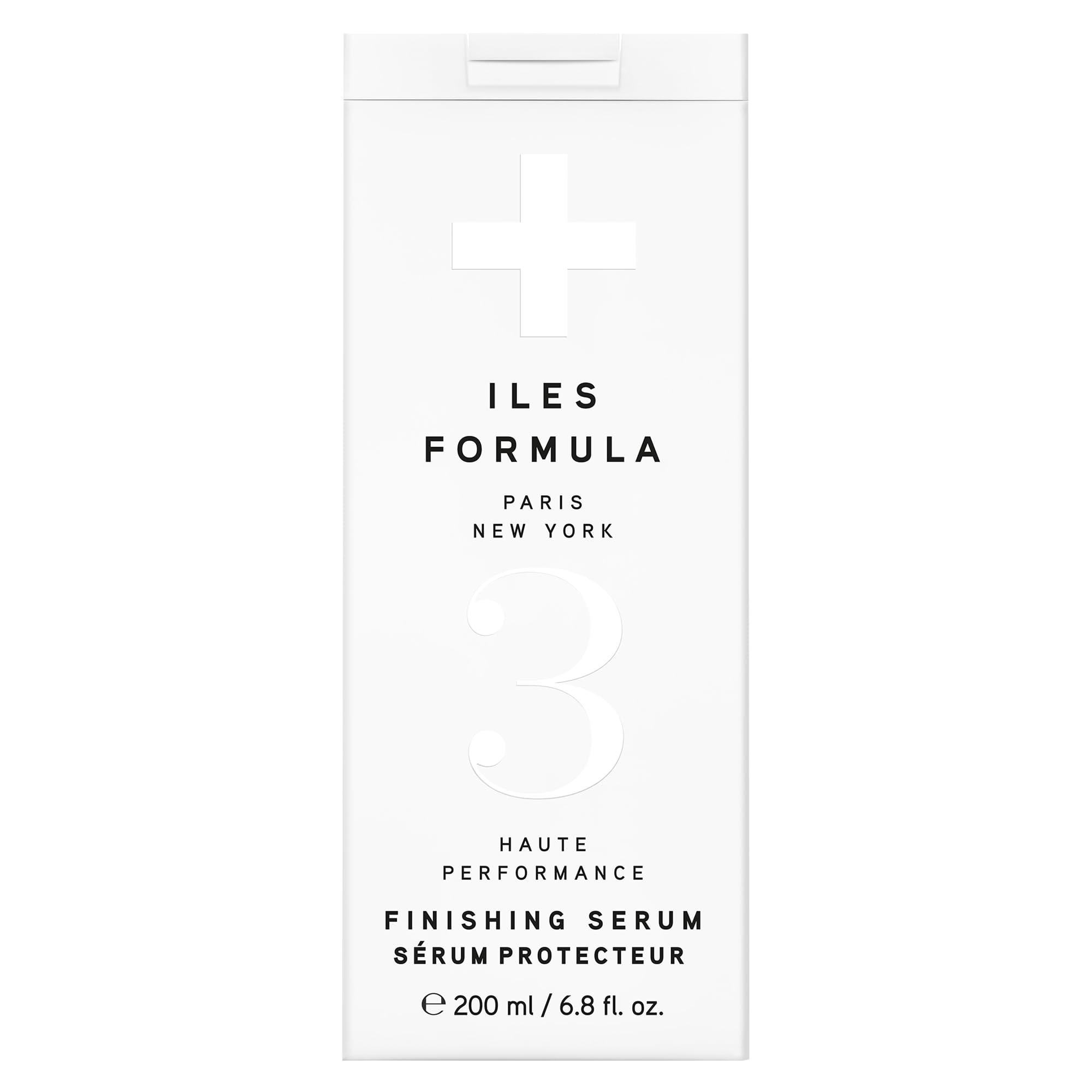 ILES FORMULA front bottle view showing sleek packaging and professional styling benefit