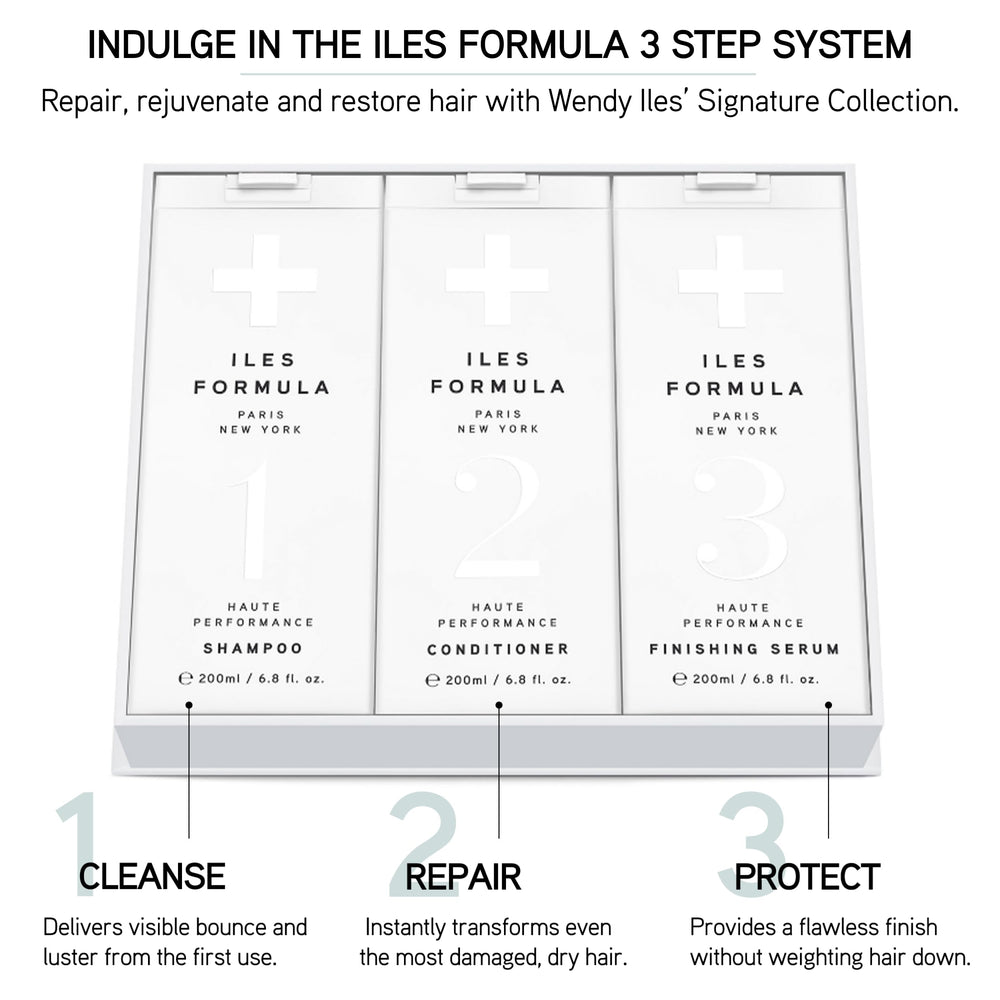 ILES FORMULA displayed in a professional salon environment for credibility