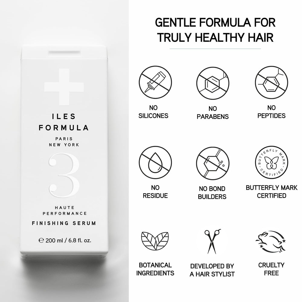 ILES FORMULA ingredients display with silk and macroloba seed showing nourishing, cuticle-sealing benefit