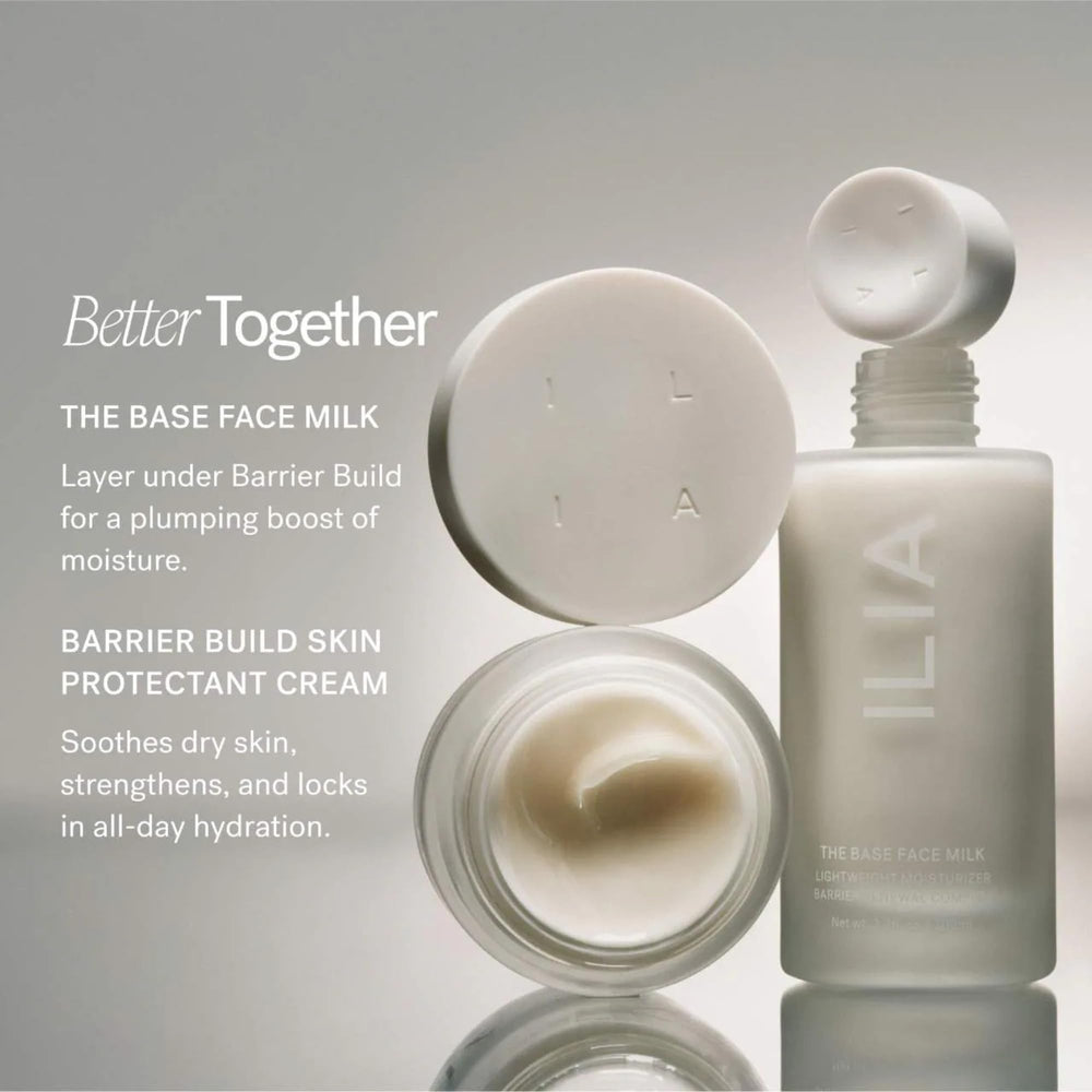 ILIA angled clinical shot emphasizing formulation quality and protective barrier benefit