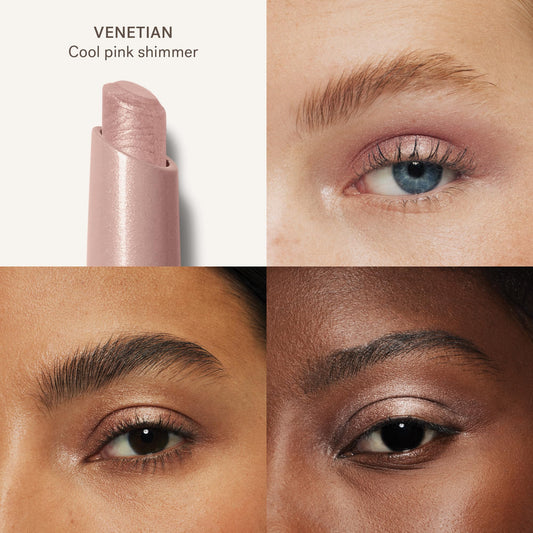 ILIA eye stylus open tip close-up showing angled applicator for precise control