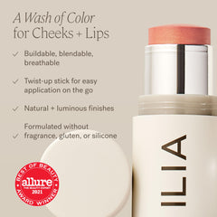ILIA Multi‑Stick Whisper on lips showing comfortable tint and hydrated appearance