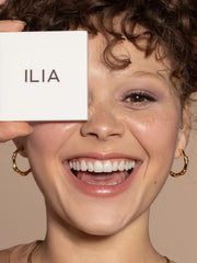 ILIA palette applied on eye showing blendable colors for day or night