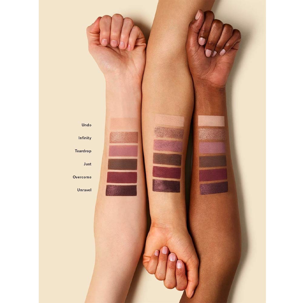 ILIA palette swatched row showing true pigmentation and blendable payoff