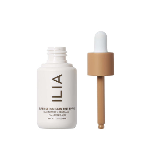 ILIA pump dispensing product illustrating controlled, mess-free application benefit