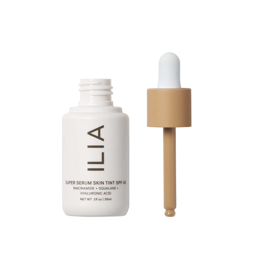 ILIA skin tint texture close-up drop illustrating smooth, hydrating finish