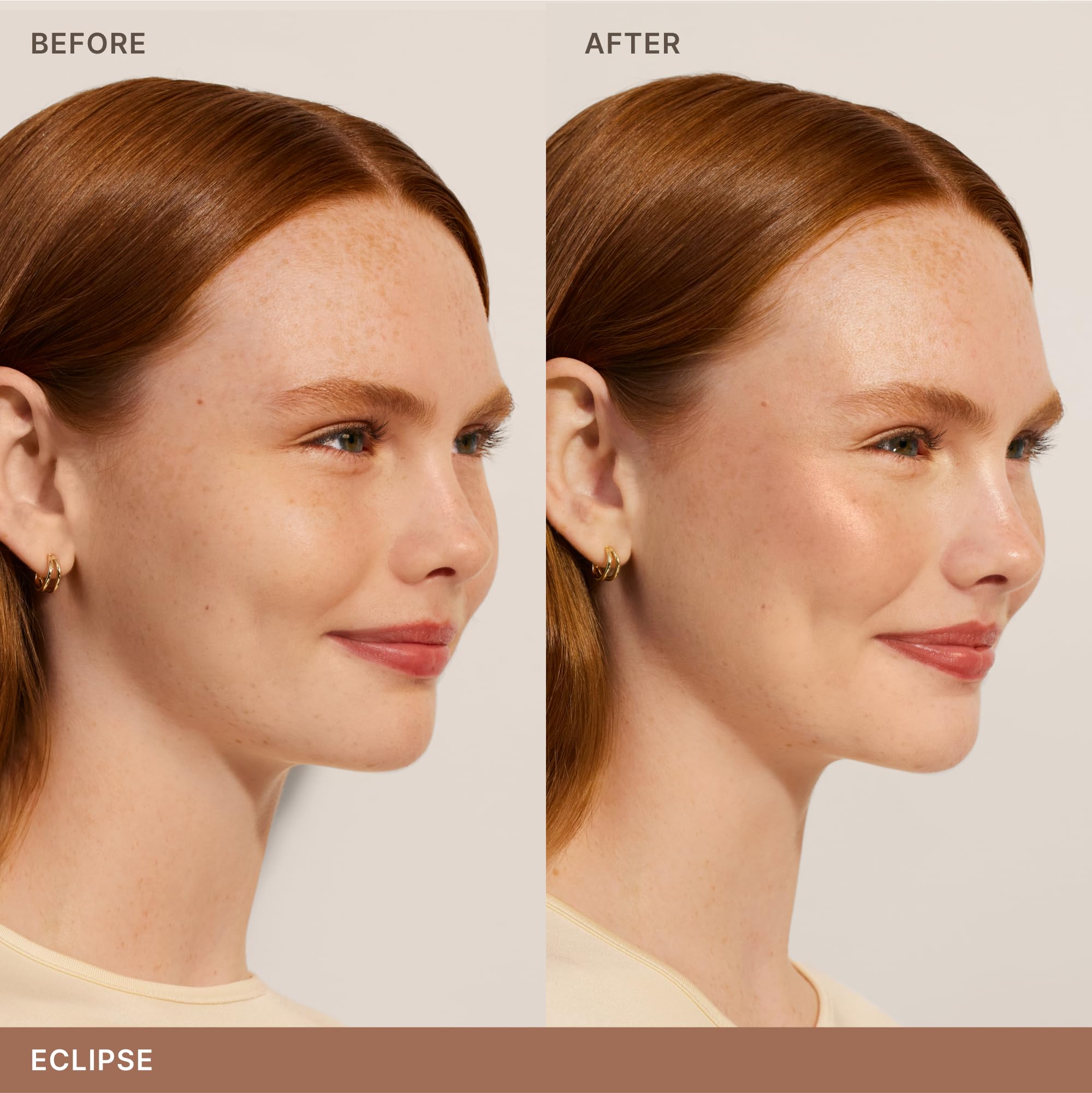 ILIA brush applying bronzer to cheekbone for quick sculpting benefit