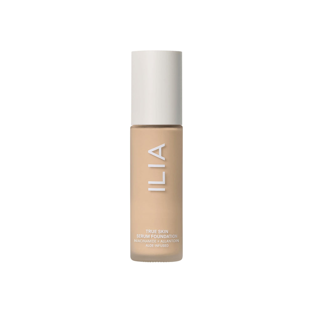 ILIA ingredient label close-up highlighting niacinamide and allantoin benefits
