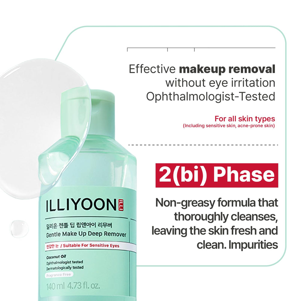 Illiyoon being used on closed eye to remove waterproof mascara gently
