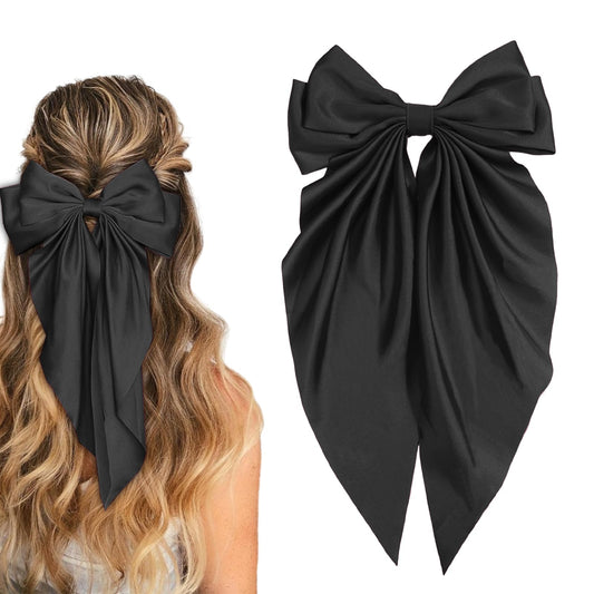 illpta black bow front view showing elegant silhouette and secure hold