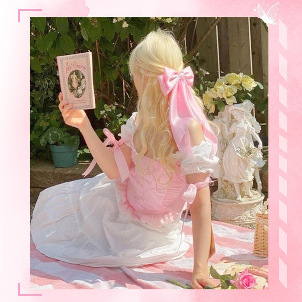 illpta side profile wearing bow in ponytail adding instant charm