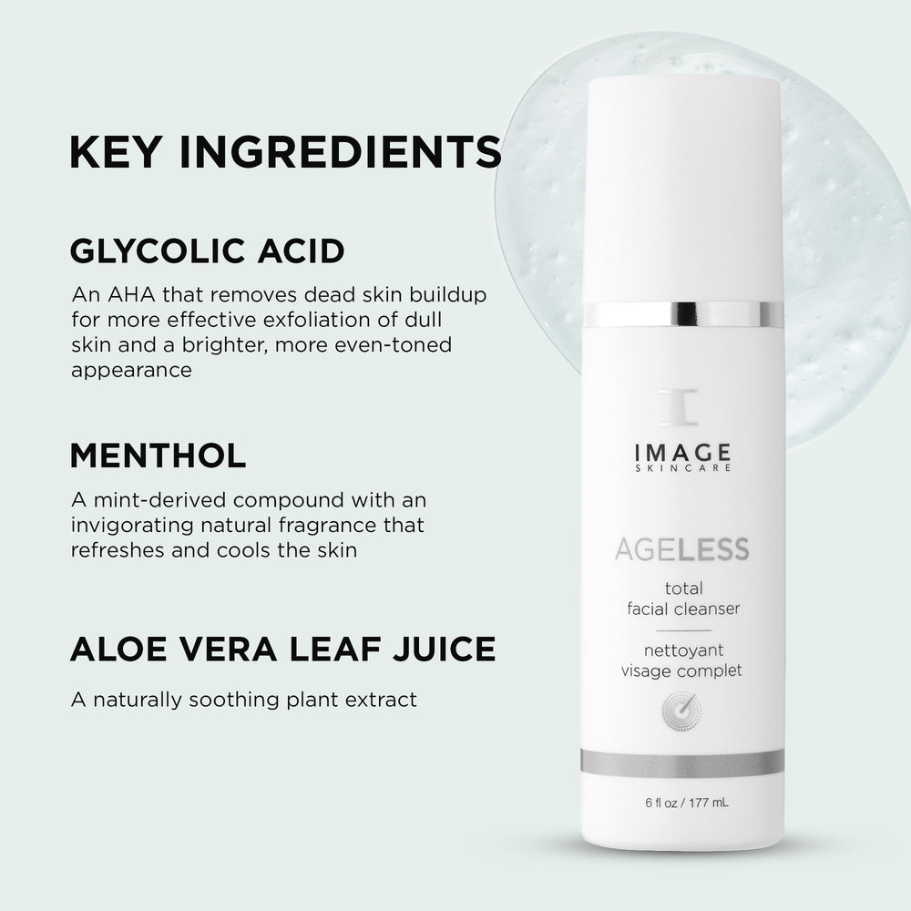 IMAGE Skincare ingredient label highlighting glycolic acid and aloe