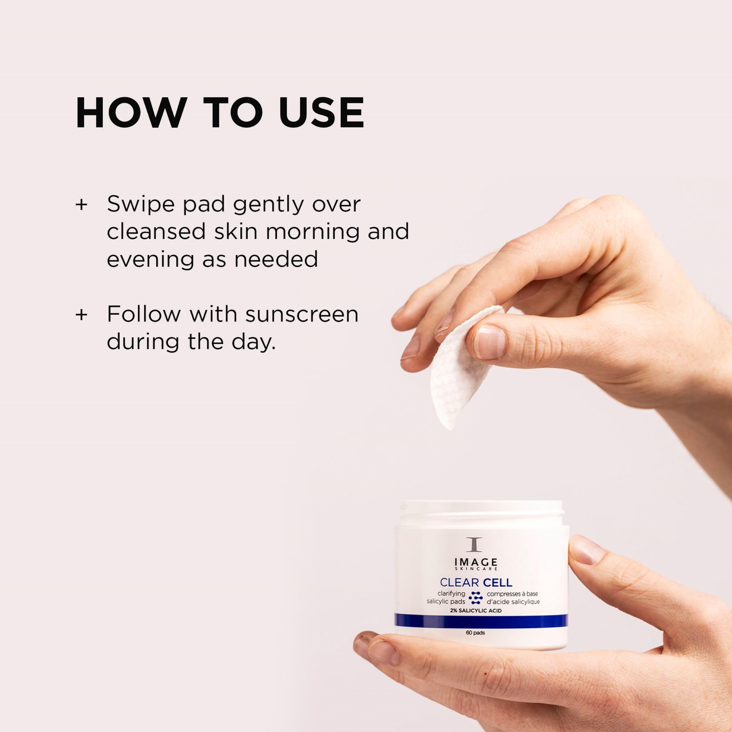 IMAGE Skincare pad used after workout demonstrating quick post-exercise refresh