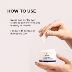 IMAGE Skincare pad used after workout demonstrating quick post-exercise refresh