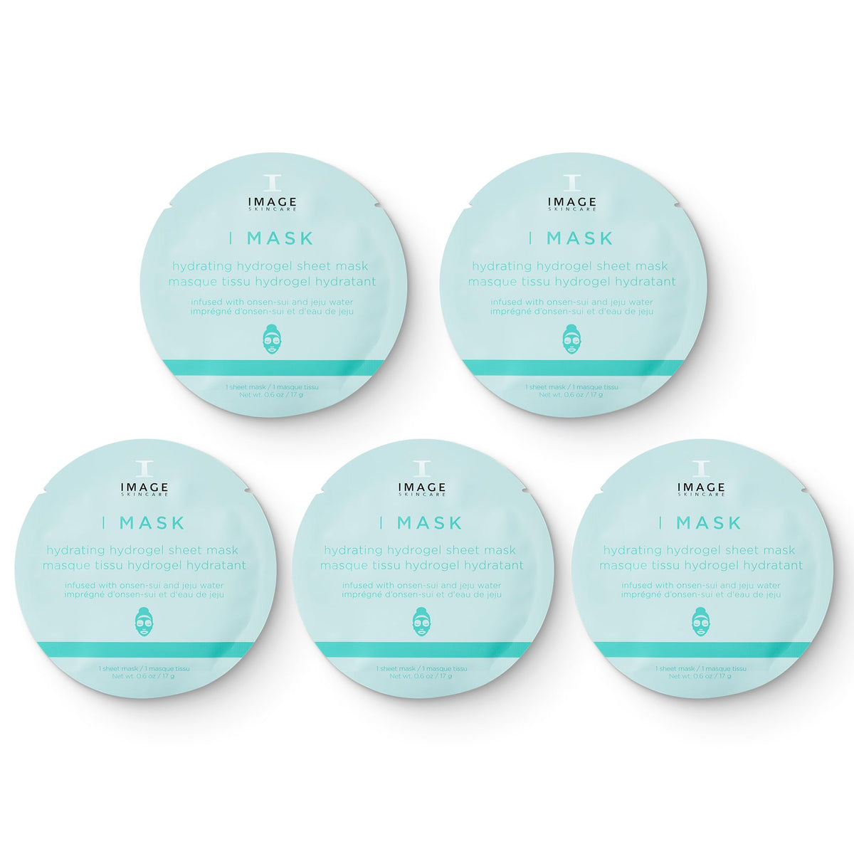 IMAGE Skincare front packaging showing five-sheet mask set and benefits