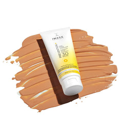 IMAGE Skincare used outdoors showing lightweight protection benefit