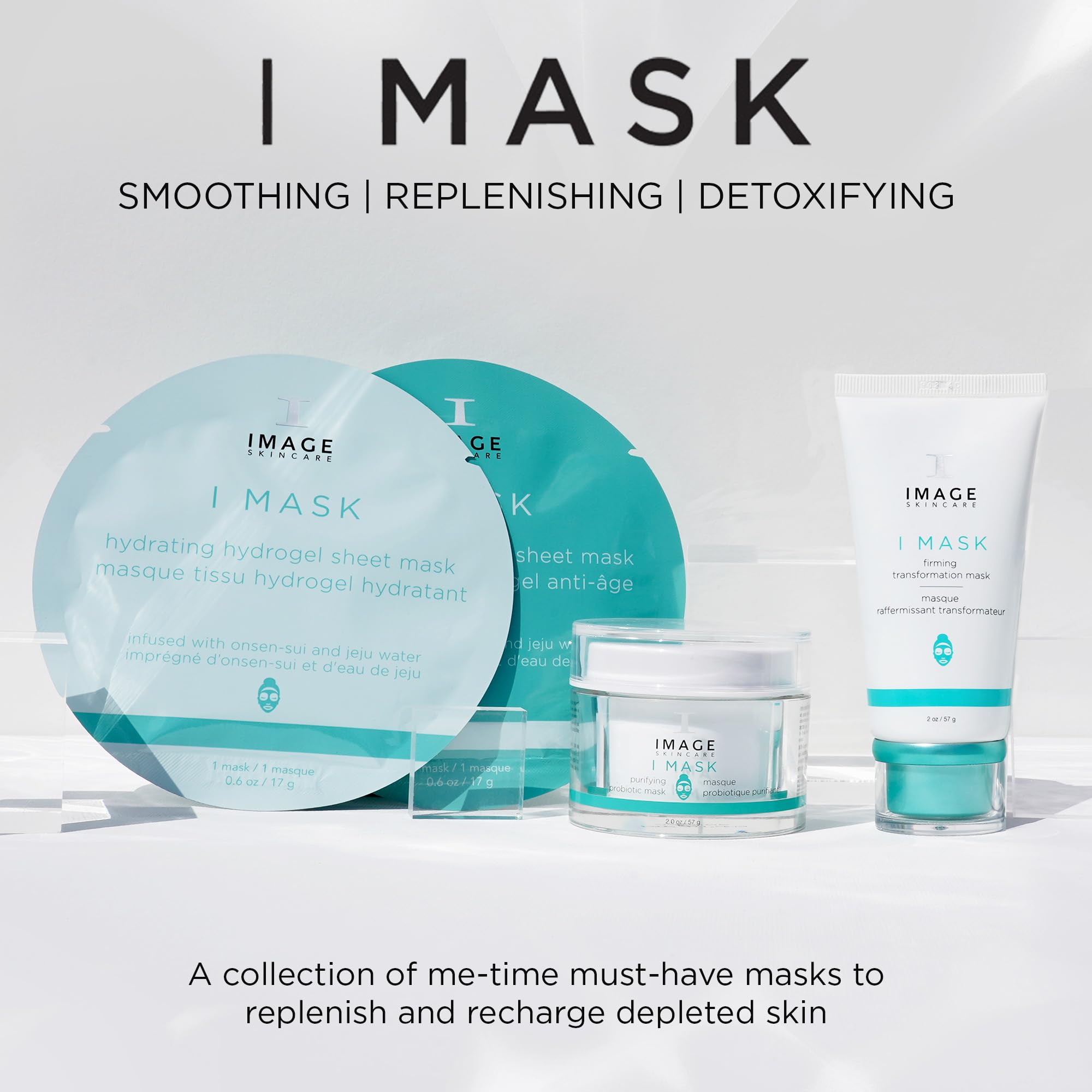 IMAGE Skincare mask staged in bathroom for a relaxing hydrating home facial