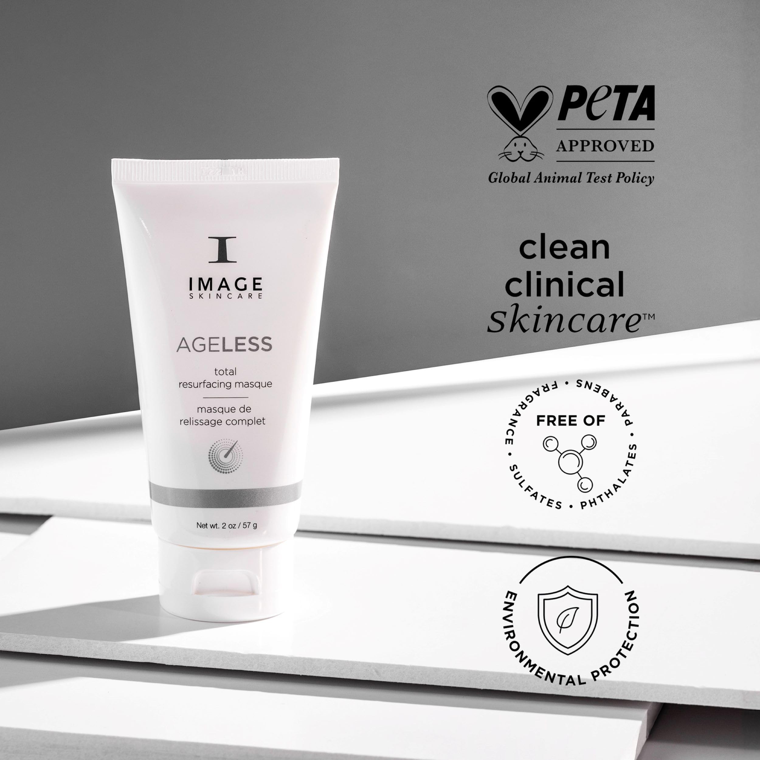 IMAGE Skincare masque being applied to face demonstrating exfoliation and immediate refinement