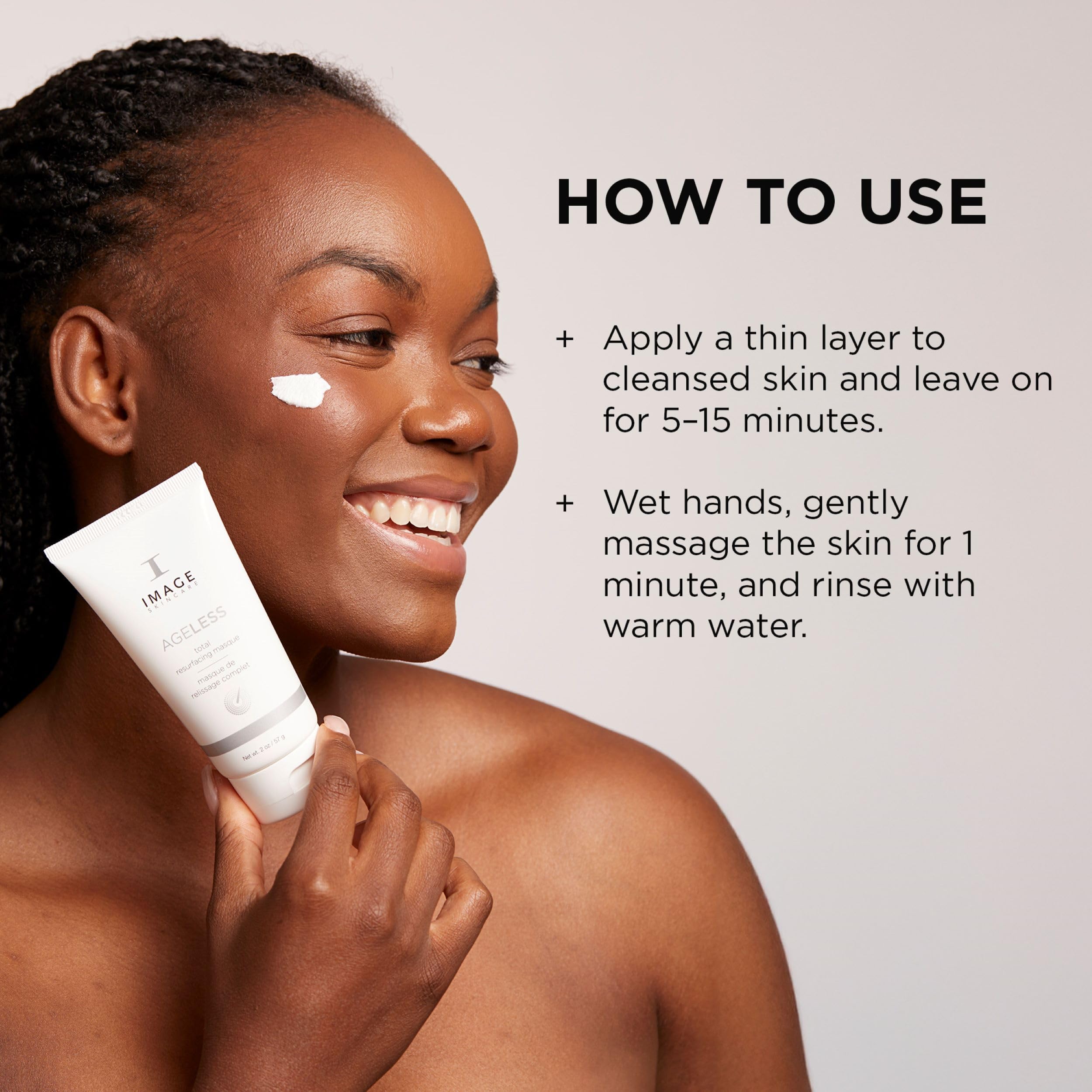 IMAGE Skincare 2 oz masque beside coin for scale indicating travel-friendly size and convenience