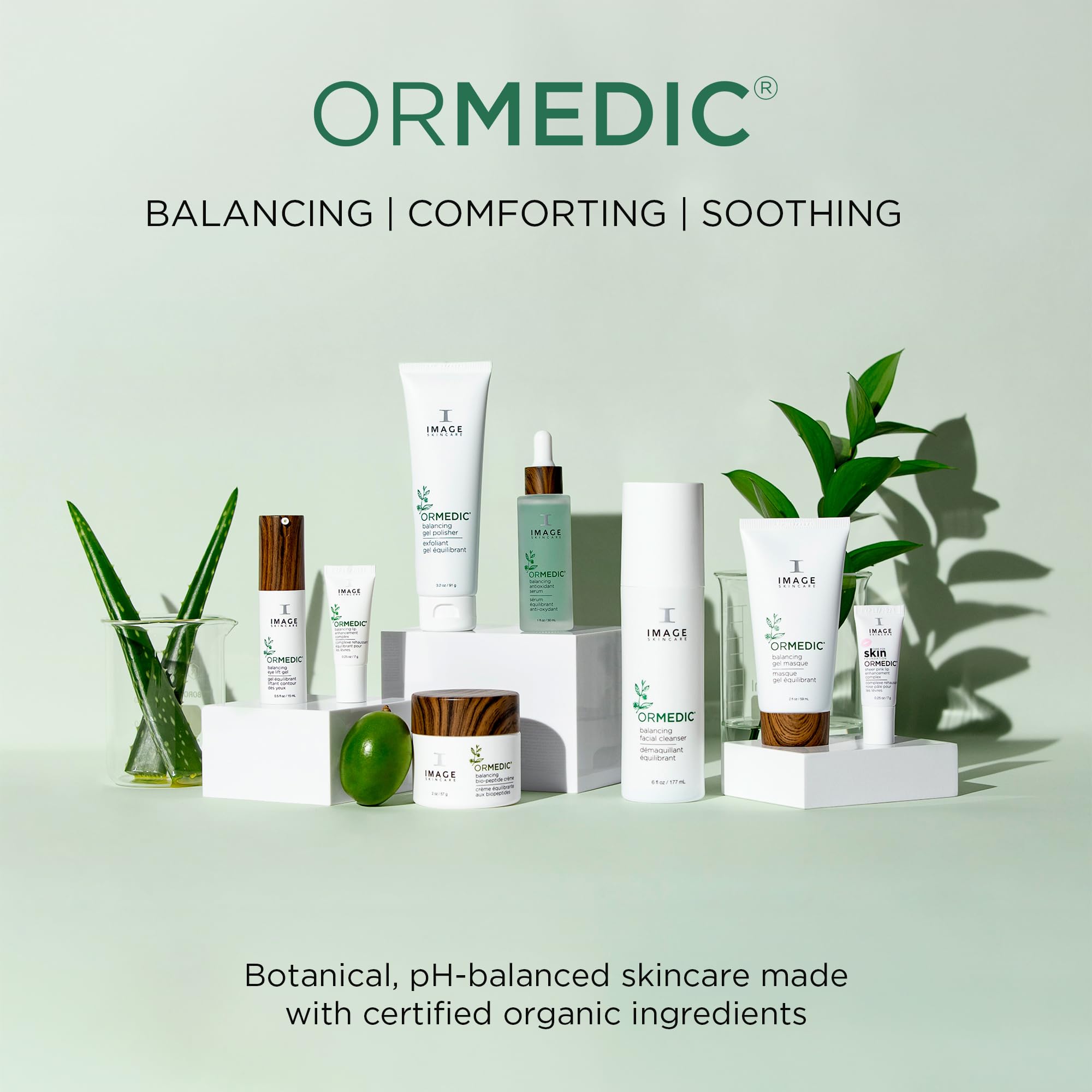 IMAGE Skincare ORMEDIC on bathroom vanity styled for daily routine and calming ritual