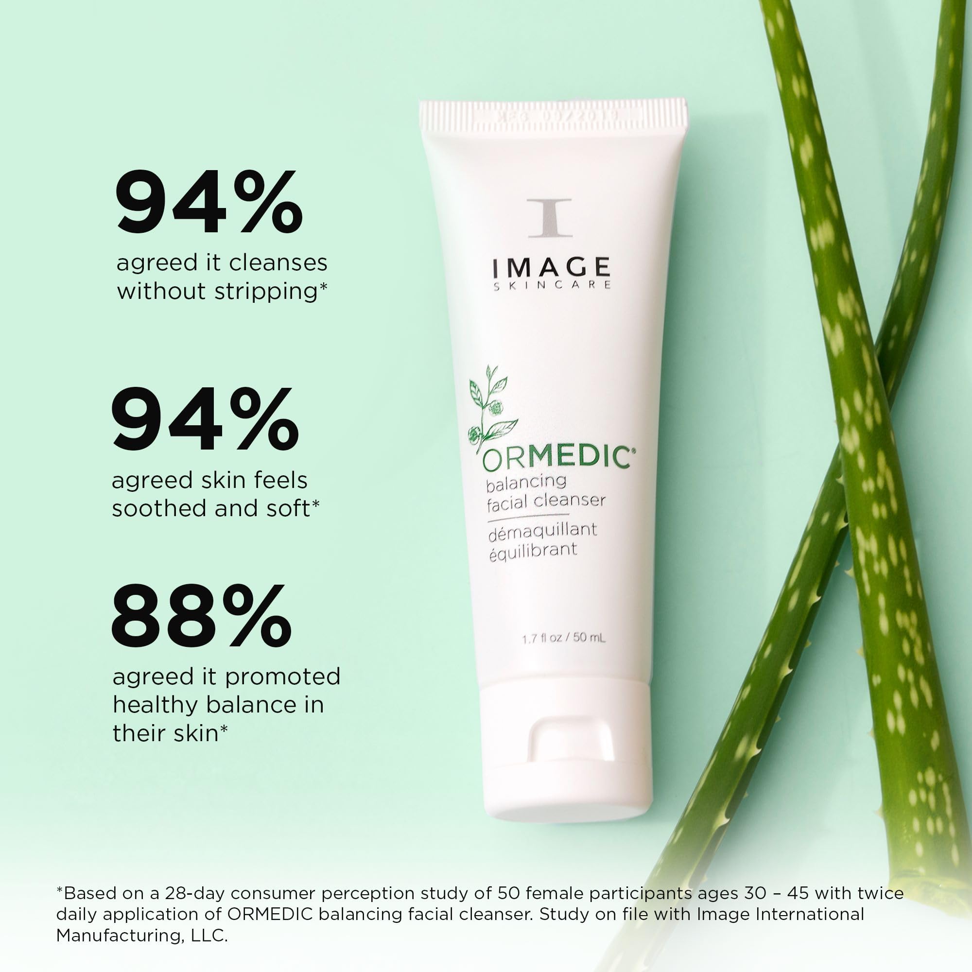 IMAGE Skincare ORMEDIC light foam on hand illustrating effective yet mild cleansing