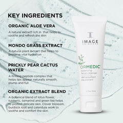 IMAGE Skincare ORMEDIC tube in hand showing 1.7 oz size and portability advantage