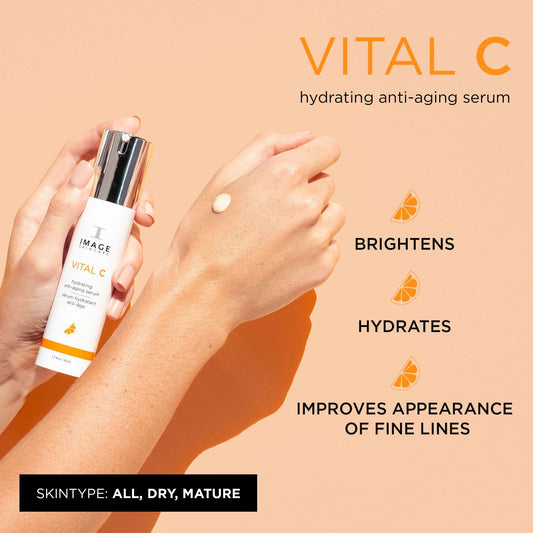 IMAGE Skincare pump dispensing serum drop highlighting easy application benefit