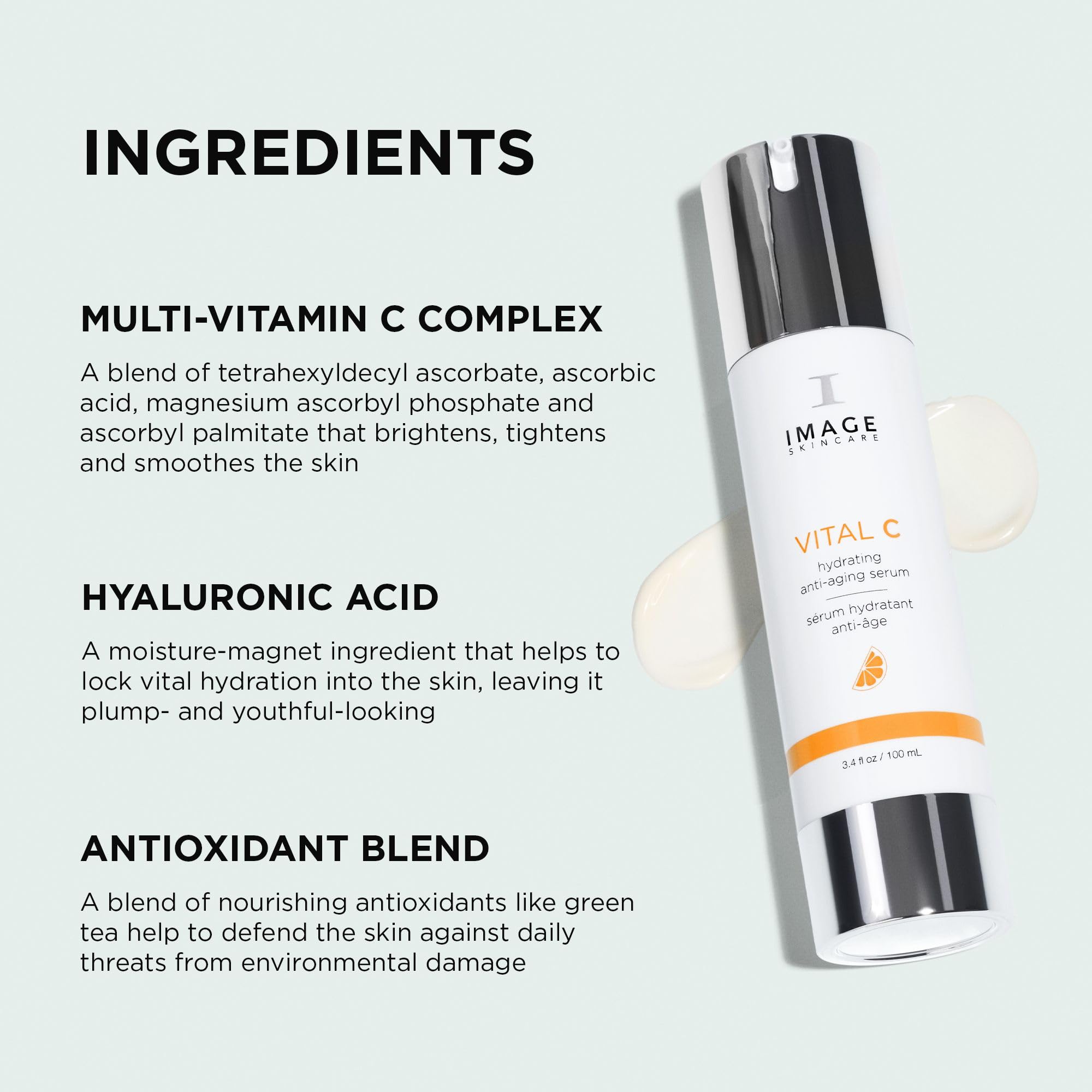 IMAGE Skincare texture close-up showing lightweight serum consistency for absorption