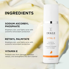 IMAGE Skincare Vital C being applied on face to gently remove makeup