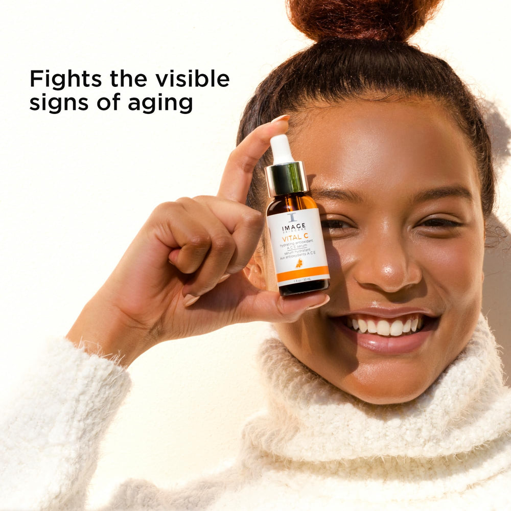 IMAGE Skincare serum texture closeup showing lightweight hydrating formula
