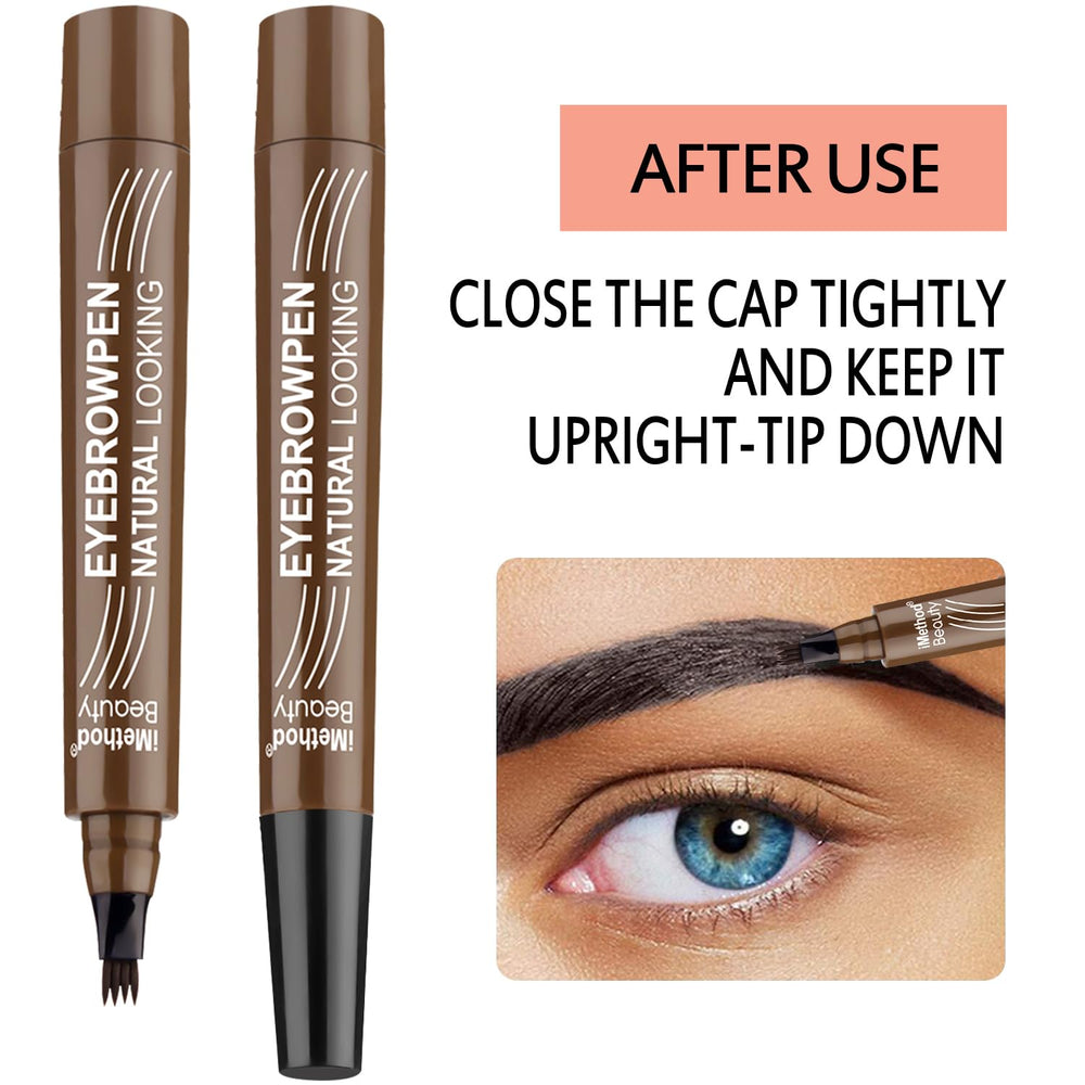 iMethod applying pen to brows for quick touch-up and realistic finish benefit