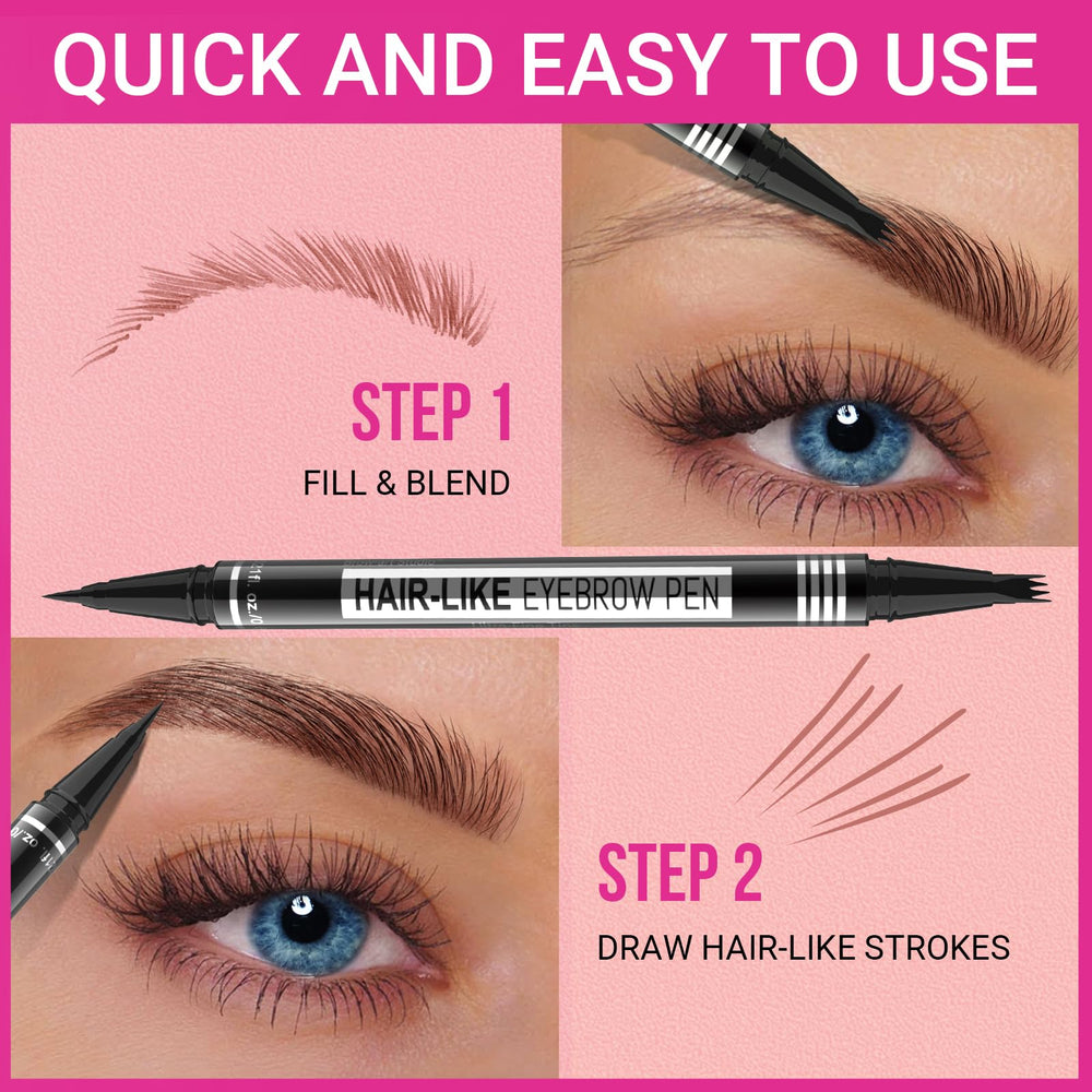 iMethod before and after brows showing fuller natural look and gap filling benefit