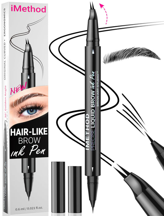 iMethod curved brow pen front view showing sleek packaging and compact design benefit convenience
