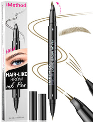 iMethod curved eyebrow pen front view showing dual-ended design and compact size
