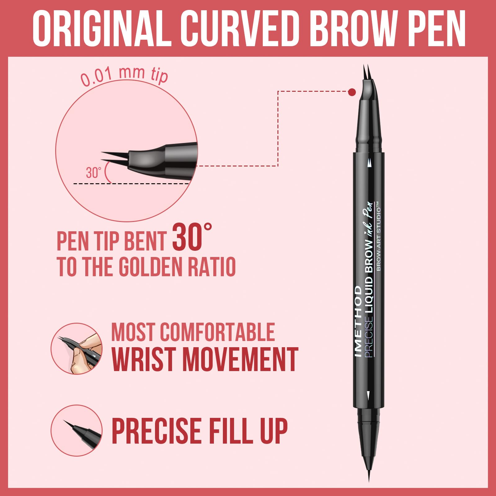 iMethod pen in makeup bag illustrating travel-ready convenience benefit on-the-go touchups