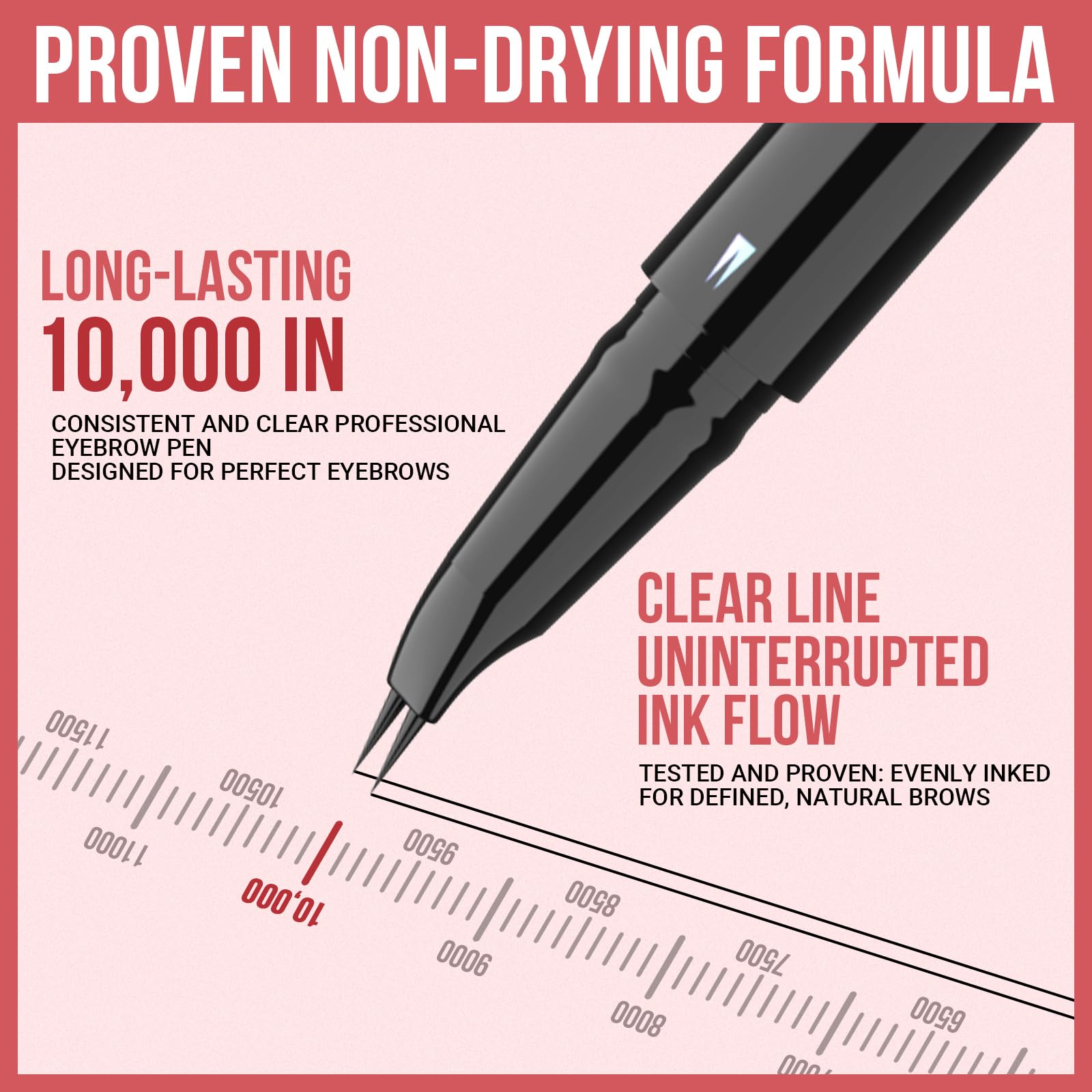 iMethod eyebrow pen brush tip blending color into brows for seamless, natural finish