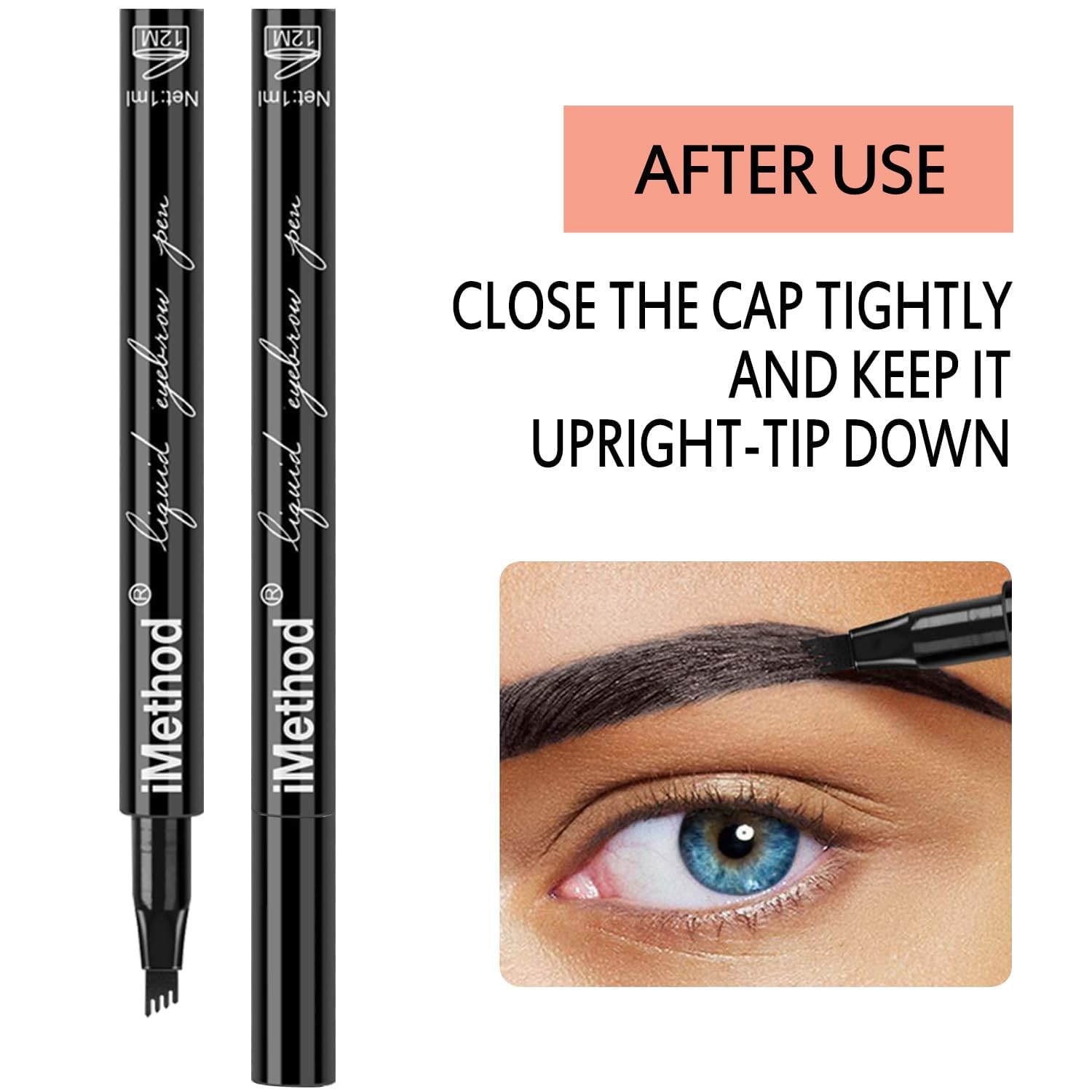 iMethod eyebrow pen application on model creating natural-looking defined brows